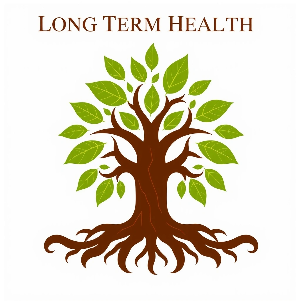 Icono de árbol creciendo simbolizando salud a largo plazo